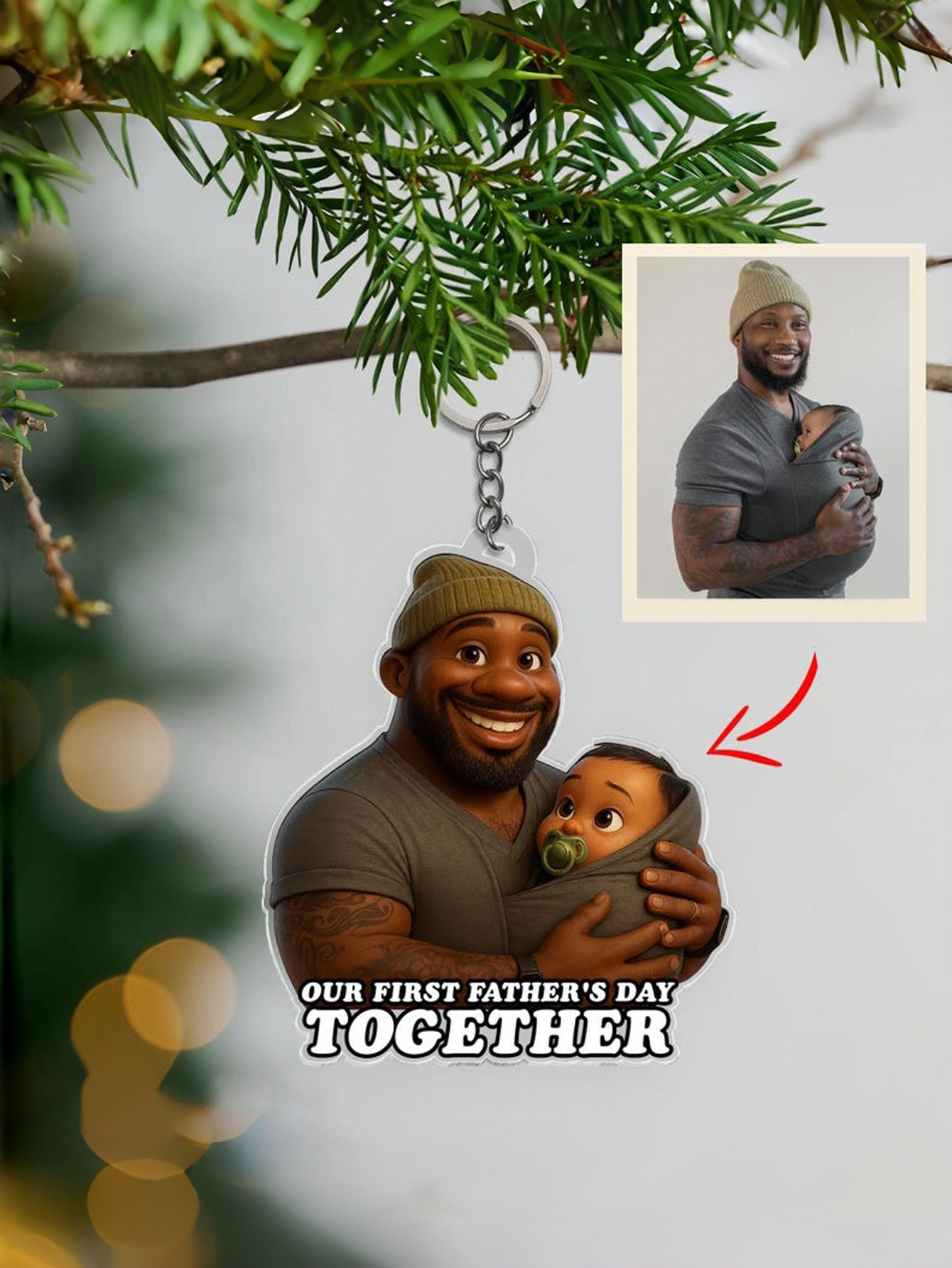 Custom Pixar Style Portrait Keychain